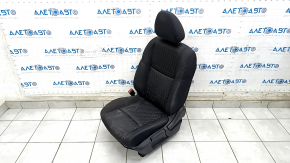 Driver's seat Nissan Rogue 14-20 without airbag, mechanical, black cloth, dry-cleanable, dented, rusty at the bottom