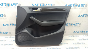 Door trim card front right Audi Q5 8R 09-17 black, insert leather black, armrest rubber, molding under the tree, defect dents