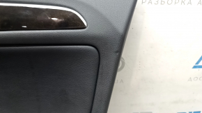 Door trim card front right Audi Q5 8R 09-17 black, insert leather black, armrest rubber, molding under the tree, defect dents