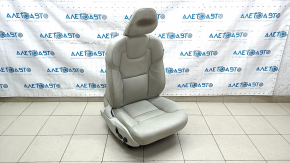 Passenger seat Volvo XC90 16-17 with airbag, electric, grey leather, worn headrest, scratches, needs cleaning