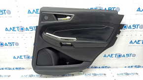 Door trim card rear right Ford Edge 19-23 black Titanium, insert and armrest black leather, white stitching, scratches, butt, for dry cleaning