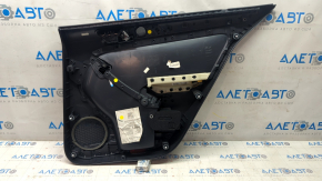 Door trim card rear left VW Jetta 11-18 USA black with black insert plastic, armrest leather, molding black structure,