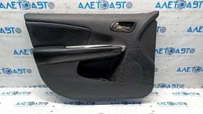 Door trim card front left Dodge Journey 11- black with black insert leather, armrest leather, black stitching, scratches