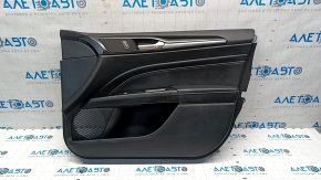 Door trim card front right Ford Fusion mk5 17-20 titanium, black plastic, leather armrest, with black leather insert, dent on leather
