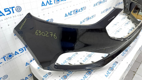 Front bumper bare Ford Edge 19 - without parking sensors, black, pressed, scratches, broken mount