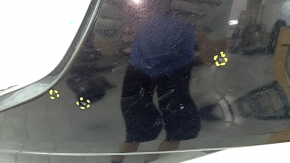 Front bumper bare Ford Edge 19 - without parking sensors, black, pressed, scratches, broken mount