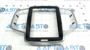 Front panel trim monitor frame Volvo XC90 16-22 black gloss, scratches, cracks in fasteners