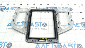 Front panel trim monitor frame Volvo XC90 16-22 black gloss, scratches, cracks in fasteners
