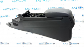 Central console with armrest Ford Edge 19 - black, scratches, needs cleaning, armrest is torn