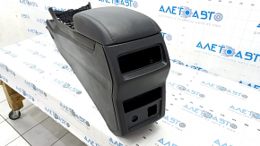 Central console with armrest Ford Edge 19 - black, scratches, needs cleaning, armrest is torn