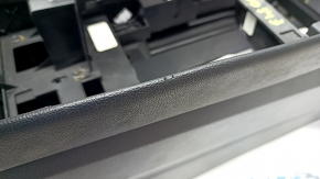 Central console with armrest Ford Edge 19 - black, scratches, needs cleaning, armrest is torn