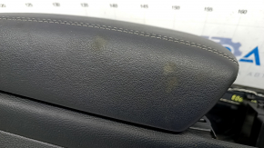 Central console with armrest Ford Edge 19 - black, scratches, needs cleaning, armrest is torn