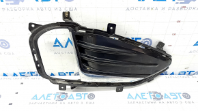 Front bumper grille right Ford Edge 19- under fog lights with chrome molding, sand