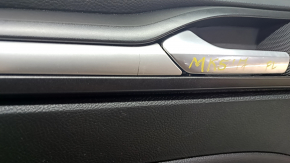 Door trim card front left Ford Fusion mk5 17-20 titanium, leather black, with backlight, cracks on molding, dents on leather