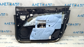 Door trim card front left Ford Fusion mk5 17-20 titanium, leather black, with backlight, cracks on molding, dents on leather