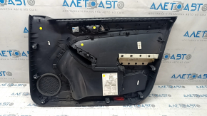 Door trim card front left VW Jetta 11-18 USA black with black insert plastic, armrest leather, molding black structure,