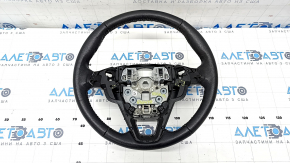 Naked steering wheel Ford Edge 19 - black leather, worn, scratches, torn fasteners, needs cleaning
