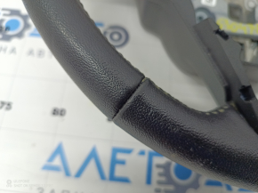 Naked steering wheel Ford Edge 19 - black leather, worn, scratches, torn fasteners, needs cleaning