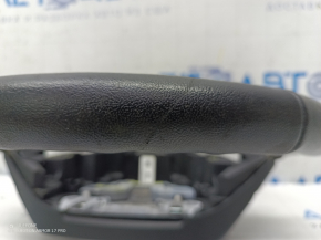 Naked steering wheel Ford Edge 19 - black leather, worn, scratches, torn fasteners, needs cleaning