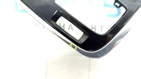 Rear center console trim Volvo XC90 16-22 black gloss, chrome defect, scratches