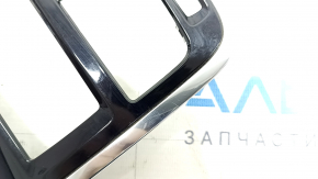 Rear center console trim Volvo XC90 16-22 black gloss, chrome defect, scratches