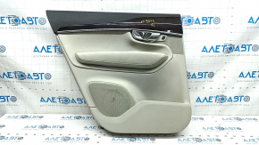 Door trim card rear left Volvo XC90 16-22 leather gray, wood insert, punctures, scratches, for dry cleaning