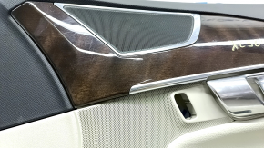 Door trim card front right Volvo XC90 16-22 leather gray, wood insert, bumps, scratches, for dry cleaning