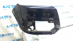 Bare front bumper Audi Q7 16-19 for 4 parking sensors, blue, without washer, broken fasteners