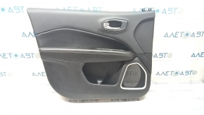 Door trim card front left Jeep Compass 17- black, black leather armrest, brown stitching