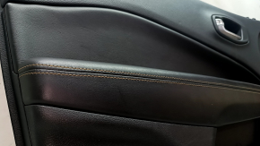 Door trim card front left Jeep Compass 17- black, black leather armrest, brown stitching