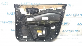 Door trim card front left Jeep Compass 17- black, black leather armrest, brown stitching