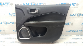 Door trim card front right Jeep Compass 17- black, black leather armrest, brown stitching