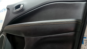 Door trim card front right Jeep Compass 17- black, black leather armrest, brown stitching