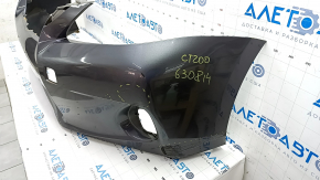 Bare front bumper Lexus CT200h 11-13 prerest, graphite, cracks, worn, scratches, broken fasteners