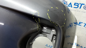 Bare front bumper Lexus CT200h 11-13 prerest, graphite, cracks, worn, scratches, broken fasteners