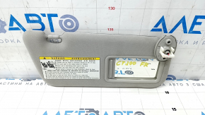 Right visor Lexus CT200h 11-17 gray, without hook, for dry cleaning, scratches on the plug