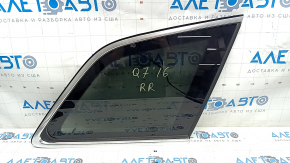 Window blind glass rear right Audi Q7 16- tinted, with chrome molding