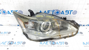 Headlight front right bare Lexus CT200h 11-17 broken fasteners, cobweb, dents on the body, scratches, sand, needs polishing