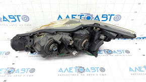 Headlight front right bare Lexus CT200h 11-17 broken fasteners, cobweb, dents on the body, scratches, sand, needs polishing