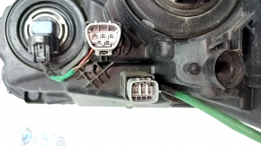 Headlight front right bare Lexus CT200h 11-17 broken fasteners, cobweb, dents on the body, scratches, sand, needs polishing