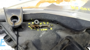 Headlight front right bare Lexus CT200h 11-17 broken fasteners, cobweb, dents on the body, scratches, sand, needs polishing