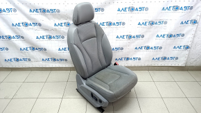 Passenger seat Audi Q7 16-gray leather, with airbag, heating, blowing, electric, dented leather, for cleaning