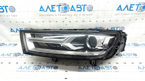 Front left headlight complete Audi Q7 16-19 Xenon, sand, cobweb on glass, crack
