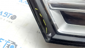 Front left headlight complete Audi Q7 16-19 Xenon, sand, cobweb on glass, crack