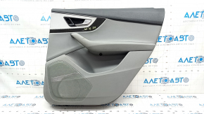 Door trim card rear right Audi Q7 16-19 leather gray BOSE, tear, broken fastening