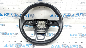 Bare steering wheel Audi Q7 16-19 grey leather, bumps, scratches, crack