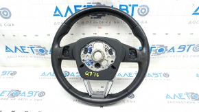 Bare steering wheel Audi Q7 16-19 grey leather, bumps, scratches, crack