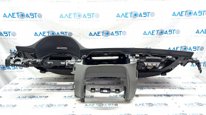 Torpedo front panel with AIRBAG Audi Q7 16-19 without projection, leather black-gray