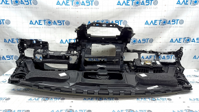 Torpedo front panel with AIRBAG Audi Q7 16-19 without projection, leather black-gray