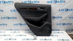 Door trim card rear left Audi Q5 8R 09-17 black plastic, with wood insert, black leather armrest, black leather insert, with control, with tweeter